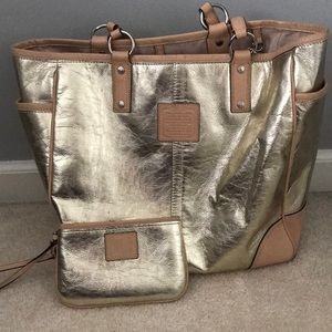 Coach tote Bag with matching wristlet